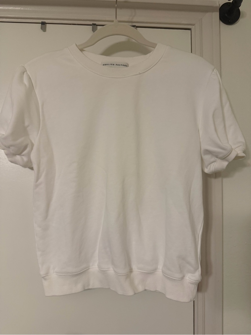 English Factory Short-Sleeve Puff Crewneck Sweatshirt